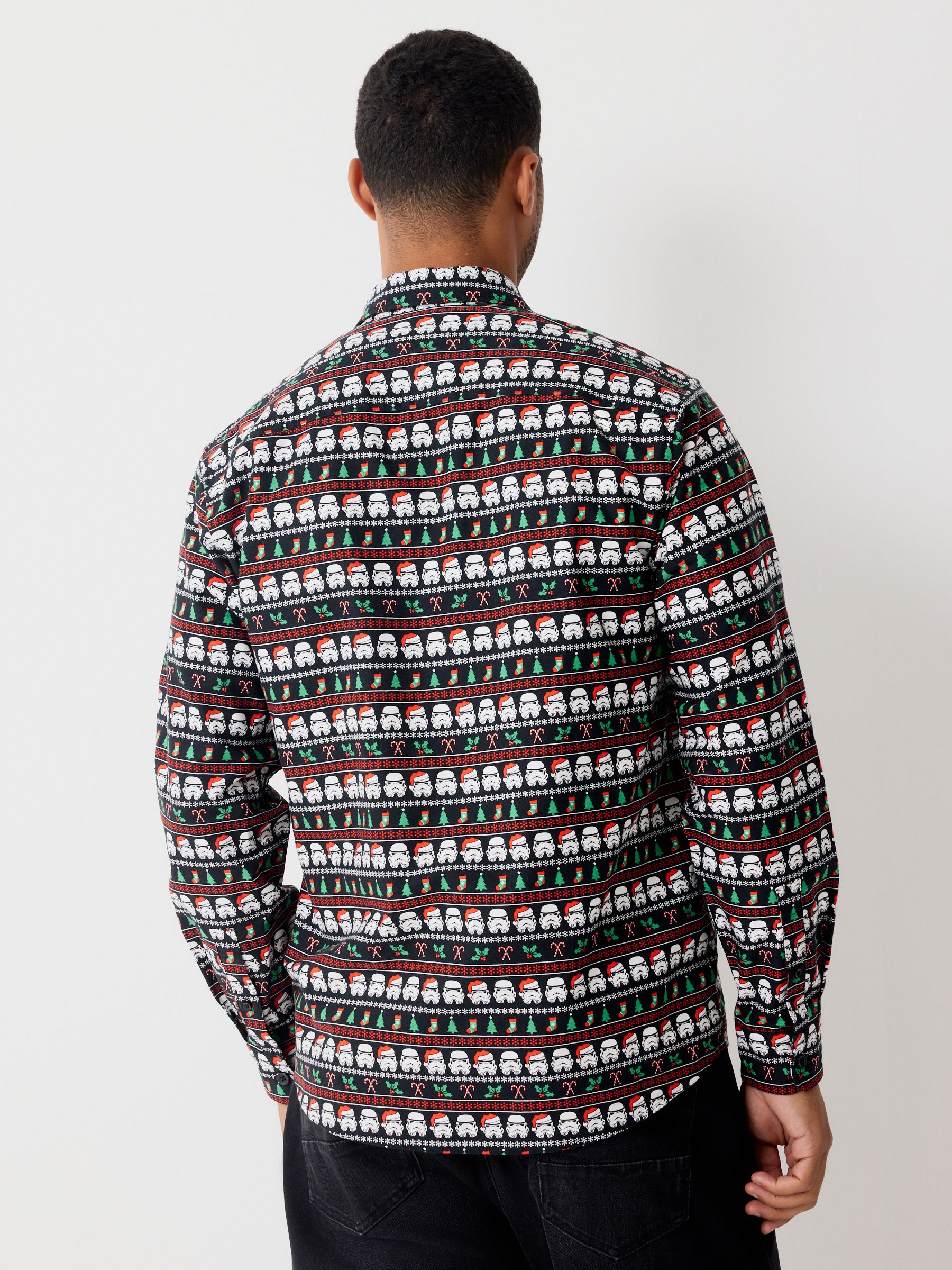 Zwart - Overhemd met kerstprint en lange mouwen met Stormtrooper