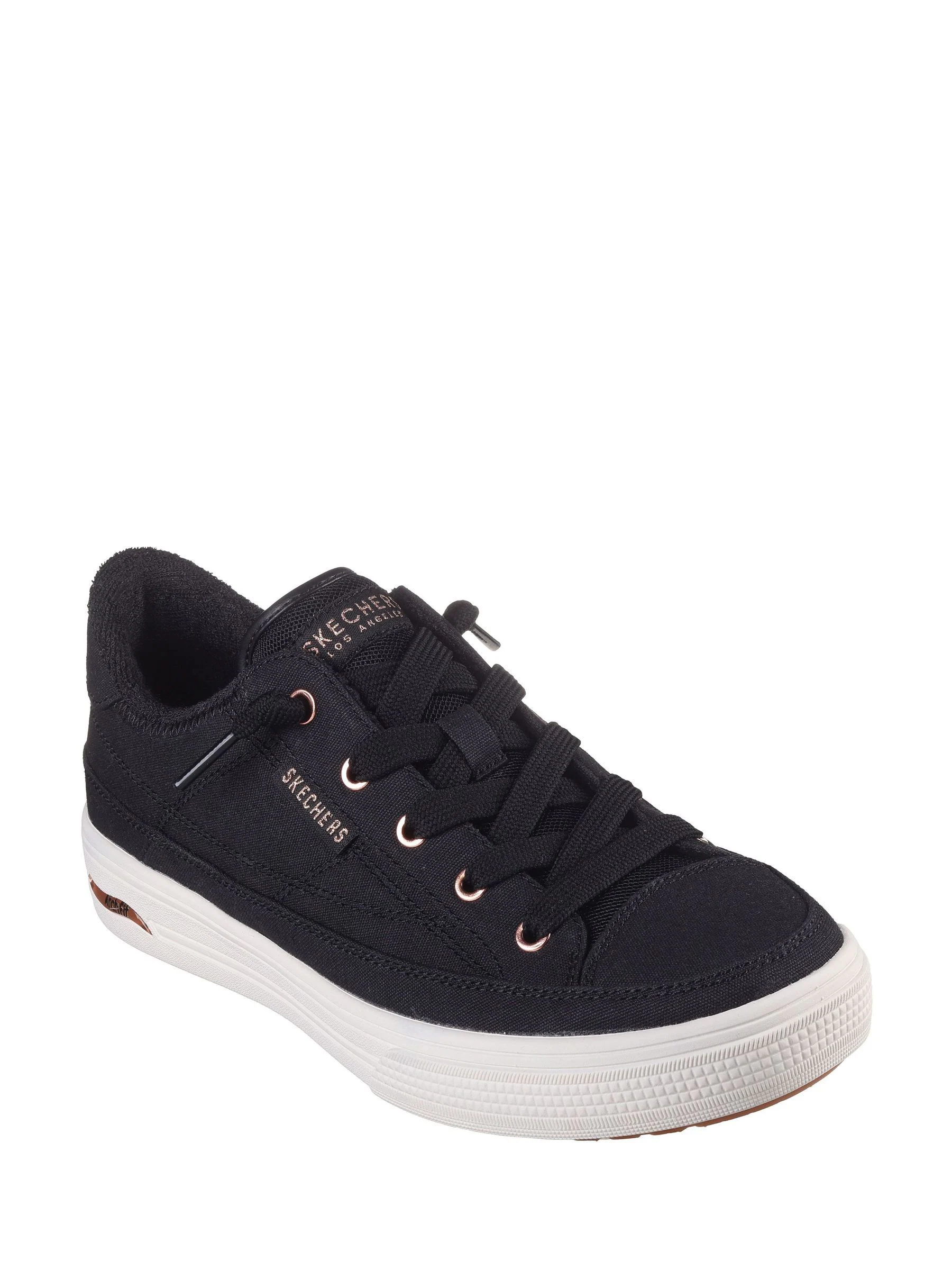 Zwart canvas - Skechers Arcade damessneakers met voetboogondersteuning