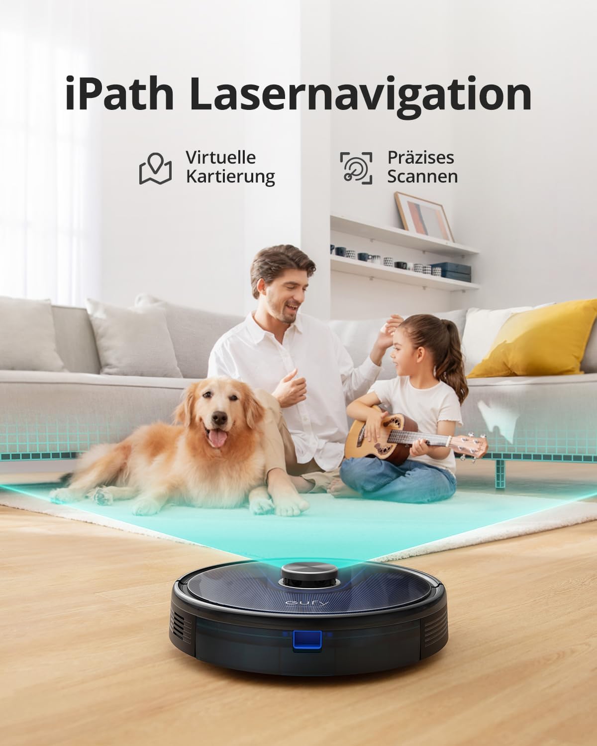 eufy by Anker RoboVac L35 Saug- & Wischroboter (3200Pa Saugkraft, 145min Akkulaufzeit, 330ml Staub-/ 200ml Wassertank, ideal bei Tierhaaren, mehrstöckige Kartierung, App-/Sprachsteuerung)