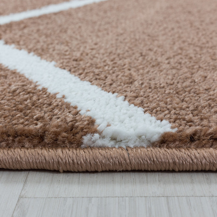 Laagpolig vloerkleed - Smoothly Weave Bruin/Wit