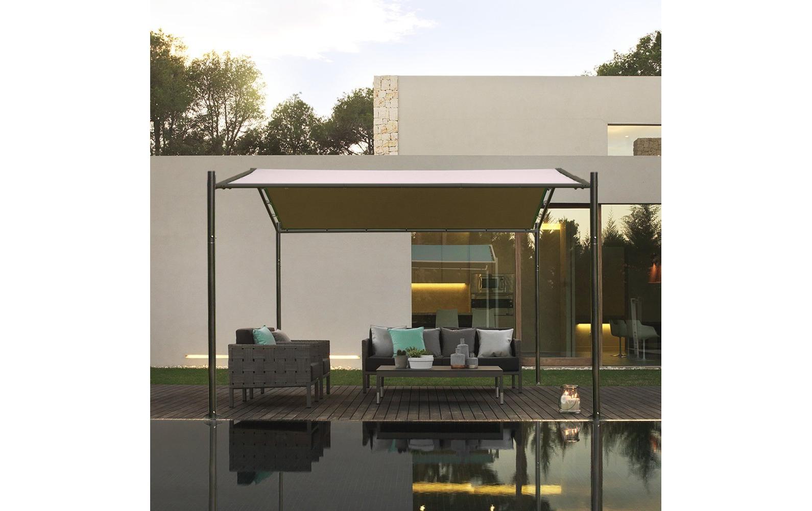 Pavillon Roma, Anthrazit / Sand<br>Pavillon mit UV Schutz