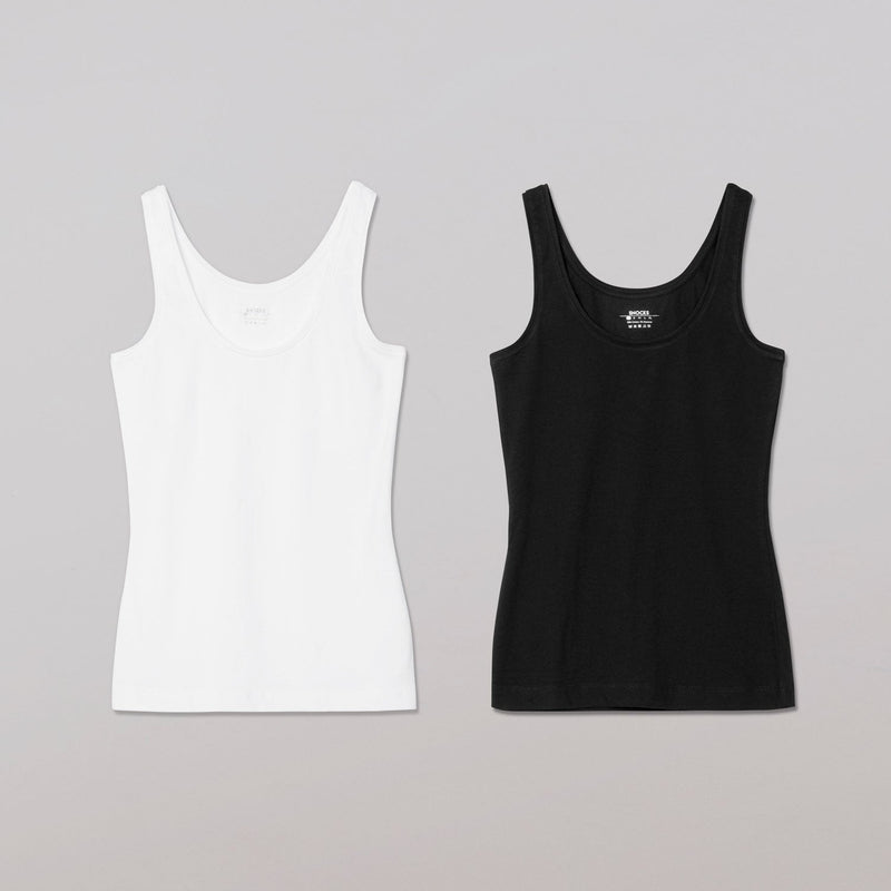 Damen Tank Tops aus Bio-Baumwolle Schwarz-Weiß