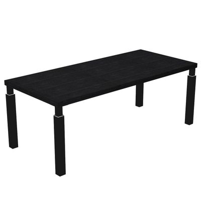 Bureau Manager FLORA - L180 x P90 cm - pieds en métal noir - plateau imitation frêne noir