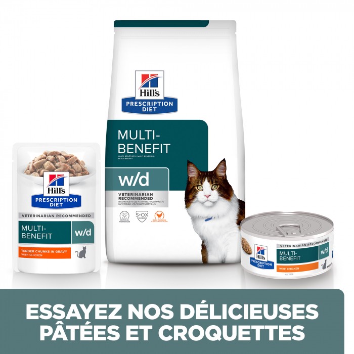 HILL'S Prescription Diet w/d Mutli-Benefit en Sachets au Poulet – Pâtée pour chat