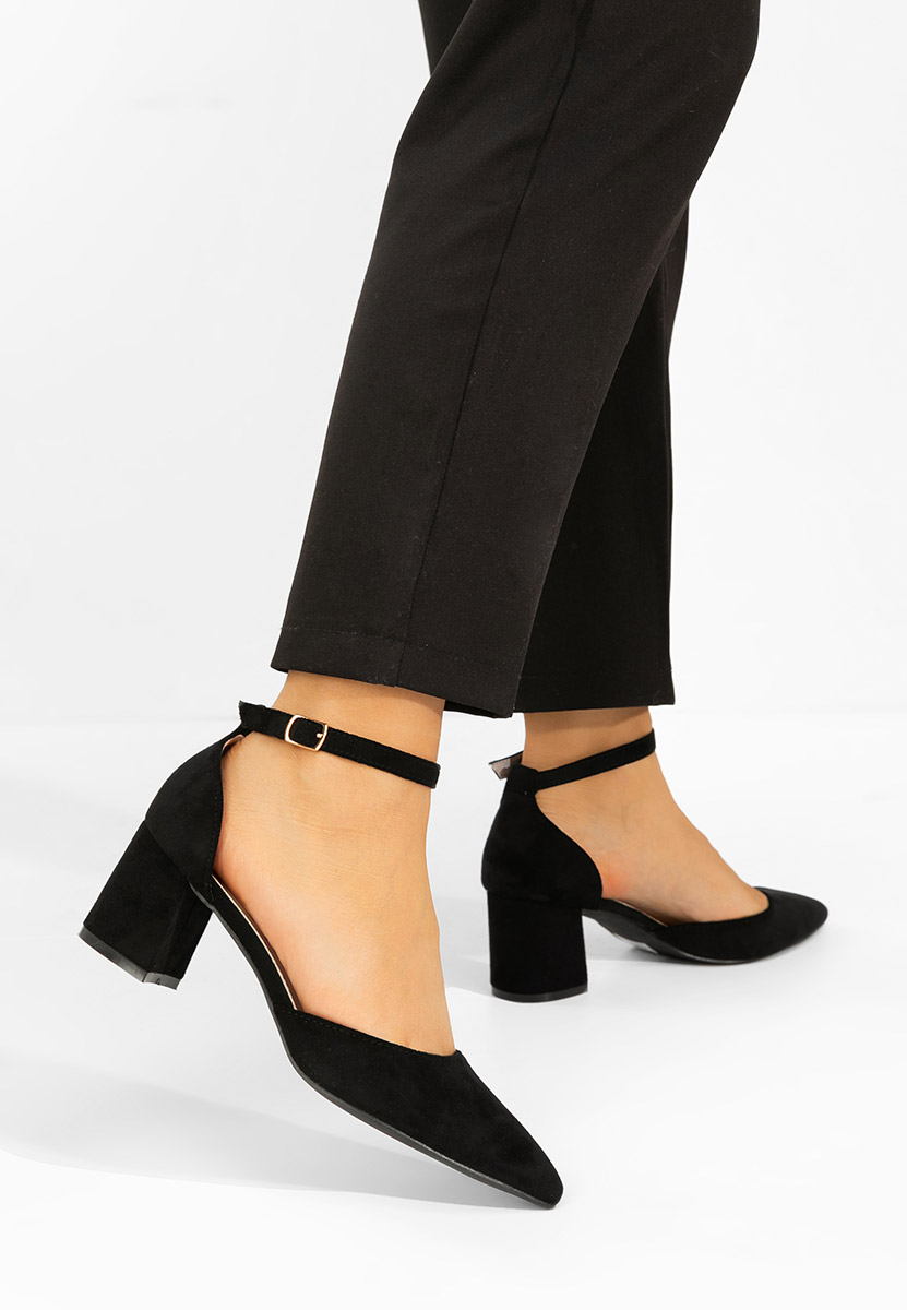 Chaussures à talon épais noirs Elrosa
