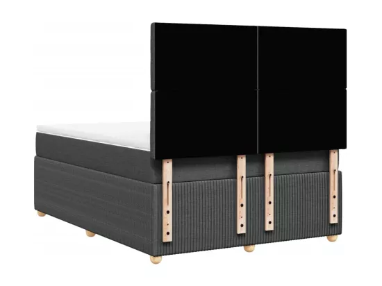Sommier à lattes de lit avec matelas Gris foncé 160x200cm Tissu