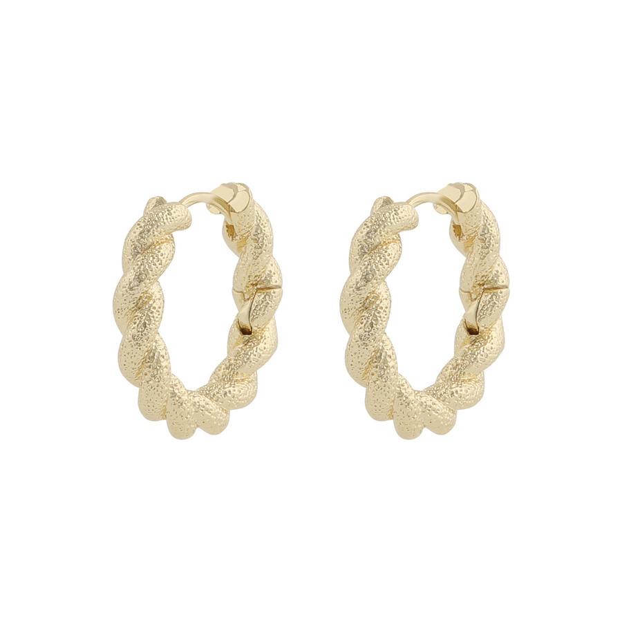 Snö Of Sweden Serena Twisted Big Round Earring Plain Gold 24mm