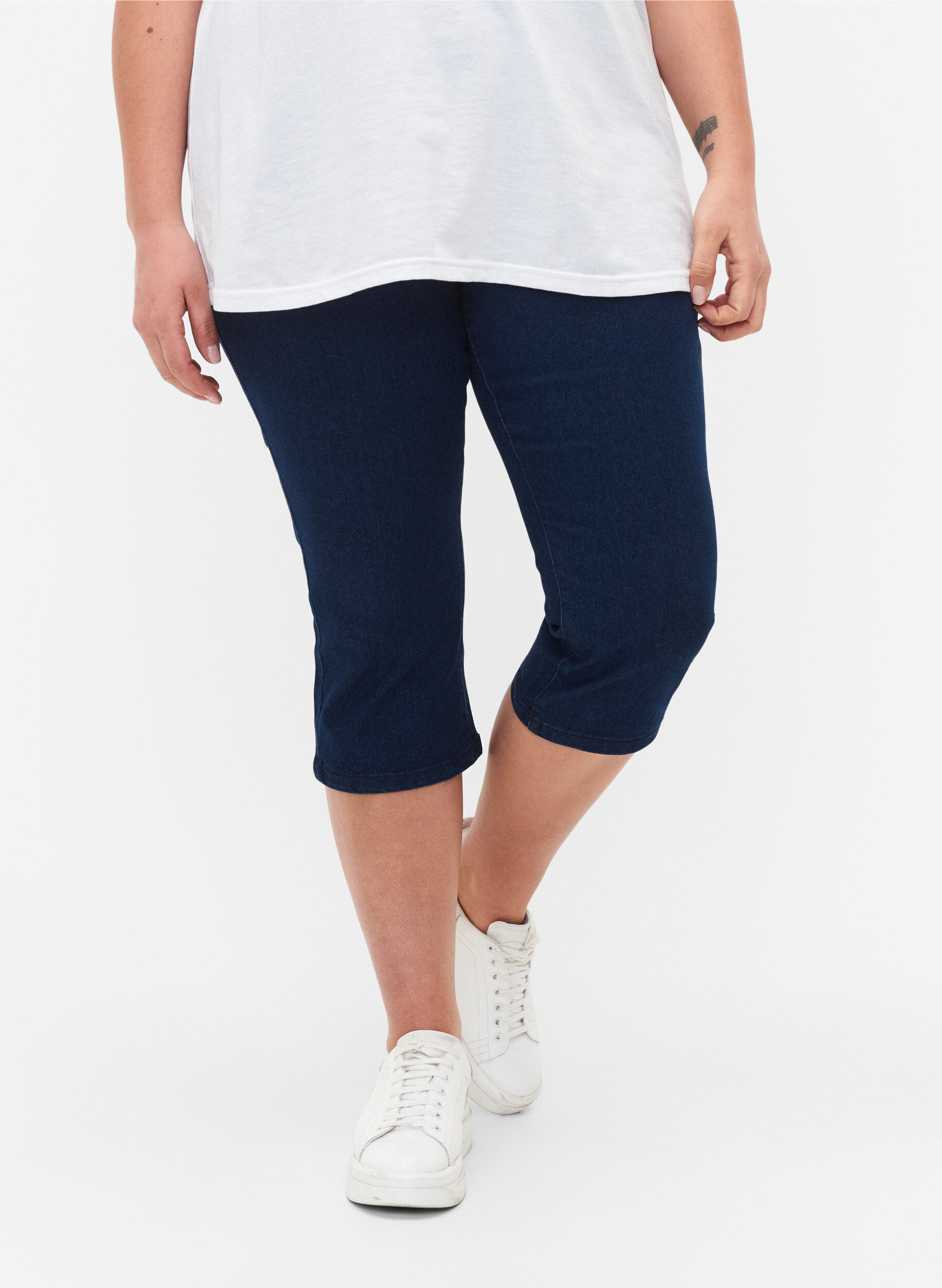 FLASH - Højtaljede denim knickers med slim fit