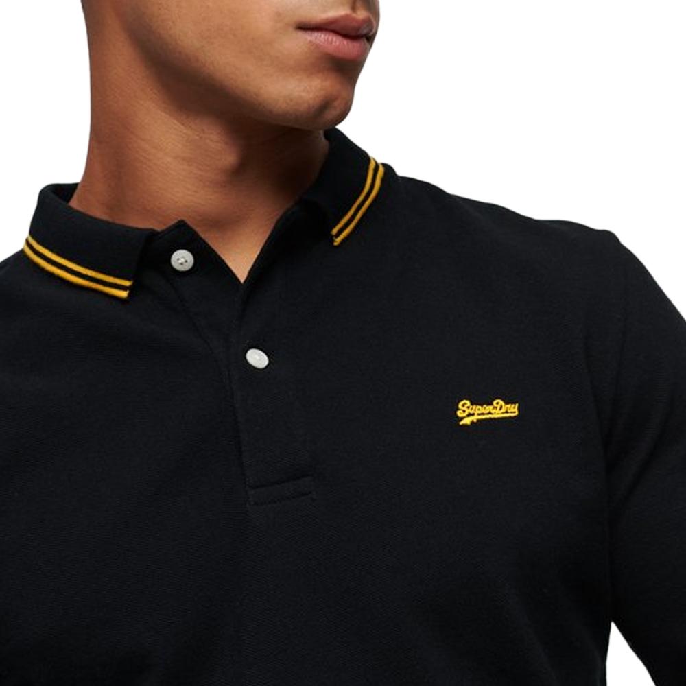 Superdry Polo Noir/Jaune Homme Superdry Vintage