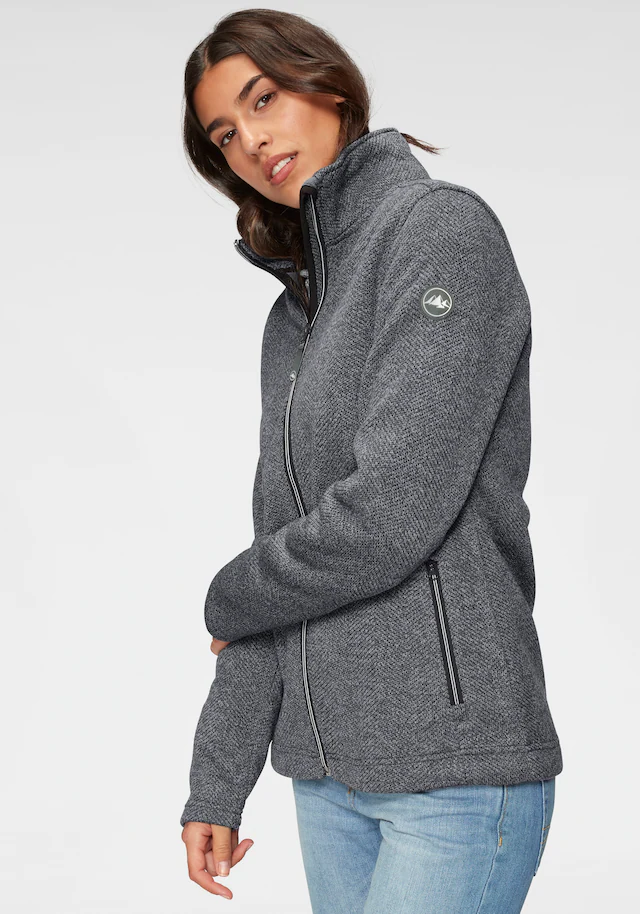 Polarino Strickfleecejacke ohne Kapuze für den Herbst,  aus wärmendem Material,  sportlicher Stil