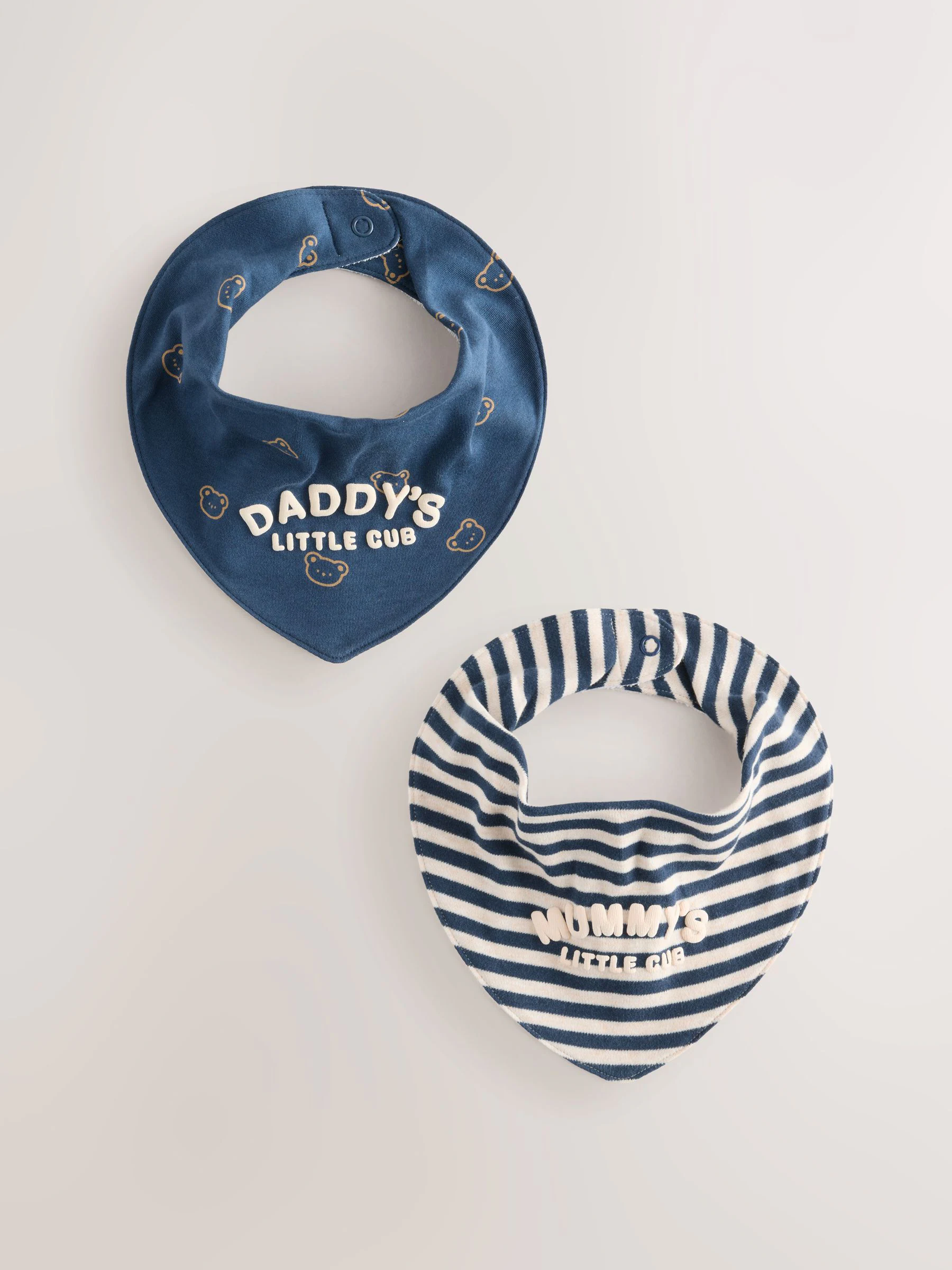 Blue Mum and Dad - Verpakking met 2 babyslabbetjes