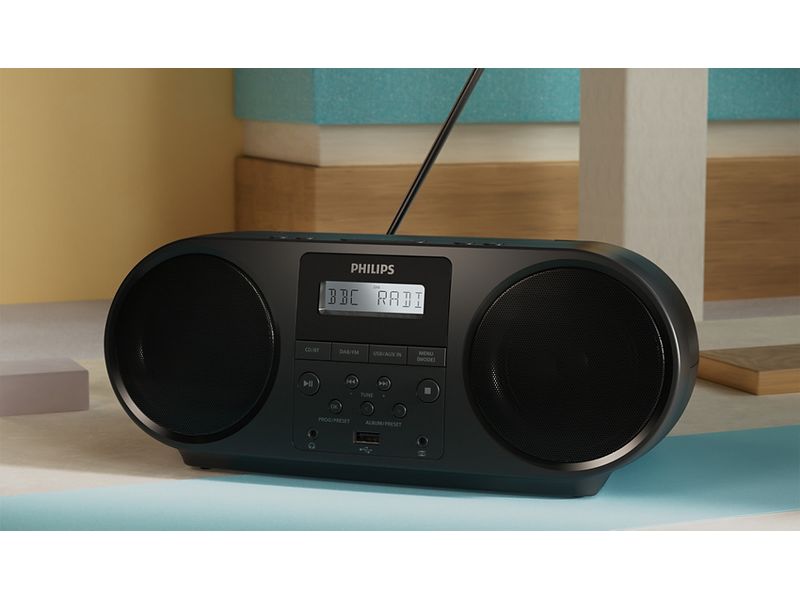 Philips Radio/CD-Player TAZ6000/10 Schwarz Tragbarer CD-Spieler und UKW-Radio