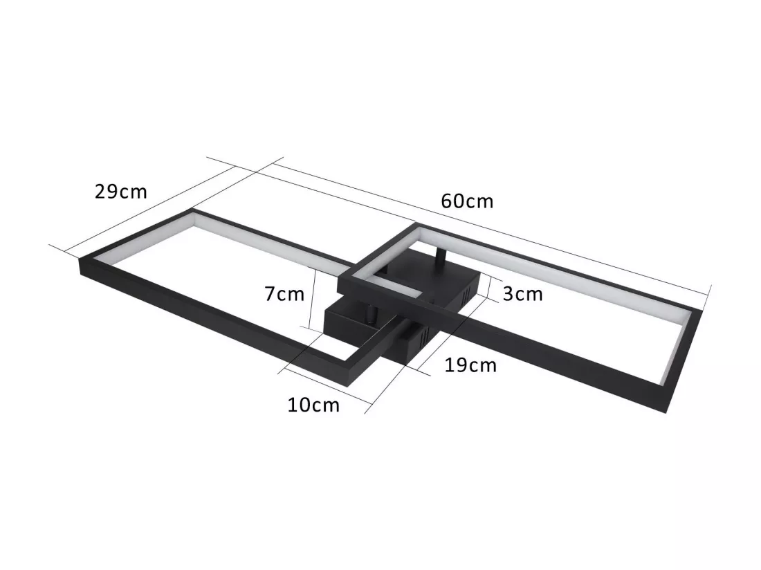 NETTLIFE Plafonnier LED dimmable avec télécommande 40W métal design moderne lampe de chambre lampe de cuisine pour chambre salle à manger salon bureau