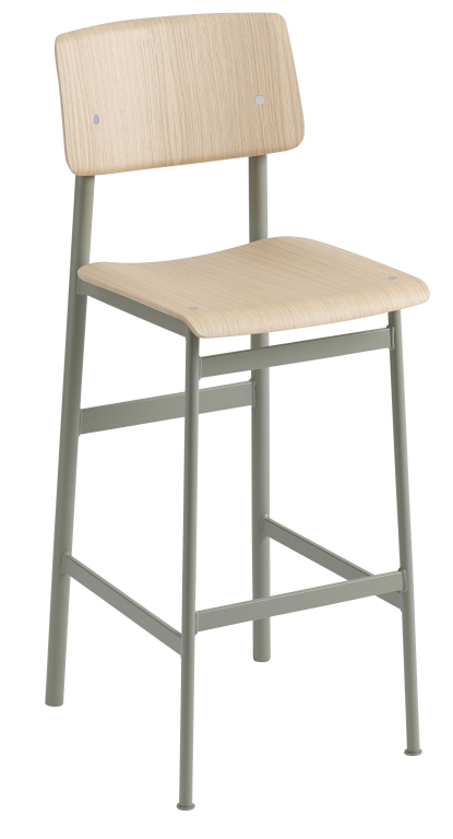 Muuto Loft barkruk 75cm dusty green/eiken