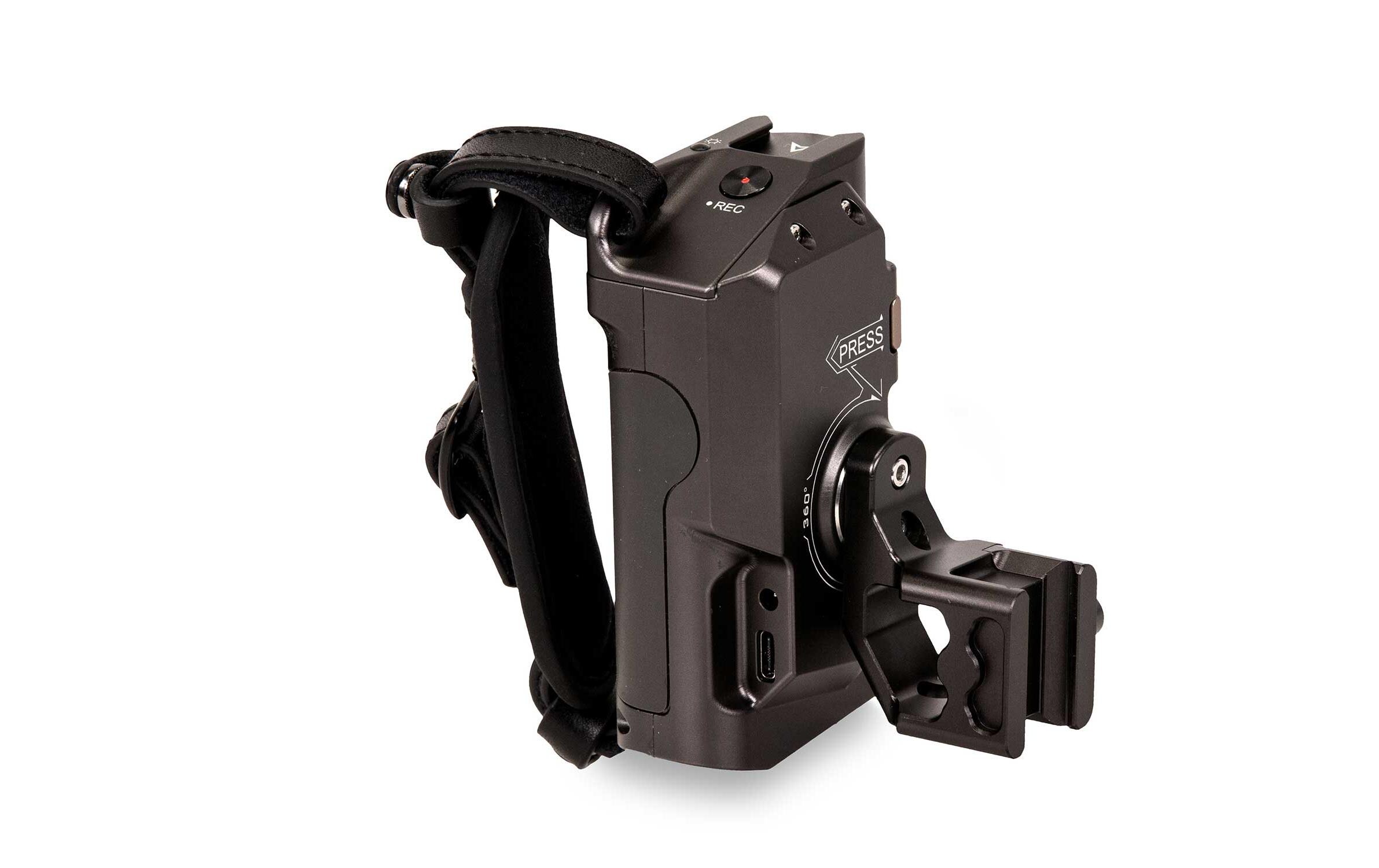 Left Side Advanced Power Handle with R/S TypeVI - Tilta GrayWird an der linken Seite der Tiltaing-Kamerakäfige befestigt