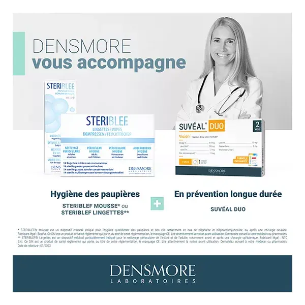 Densmore Suvéal Duo Vision - Tratamento de manutenção da visão normal para 4 meses (Pacote com 2 frascos de 2 meses cada)