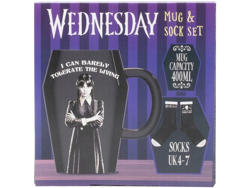 Thumbs Up! Wednesday Tasse & Socken Set Sarg Fanartikel aus dem Wednesday-Universum