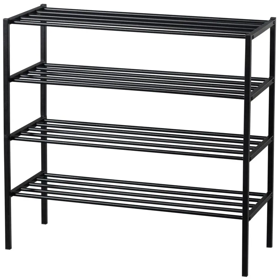WOOOD Ferro Schoenenrek - Metaal - Zwart - 80x85x35