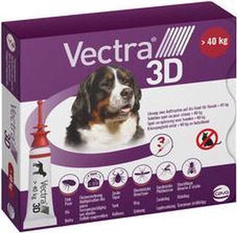 Vectra 3D - Vlooien- en Tekenmiddel - 3 x 5 ml - Diergeneesmiddel