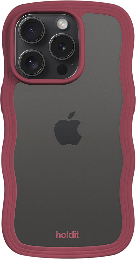 HoldIt Wavy Case iPhone 15 Pro Rød