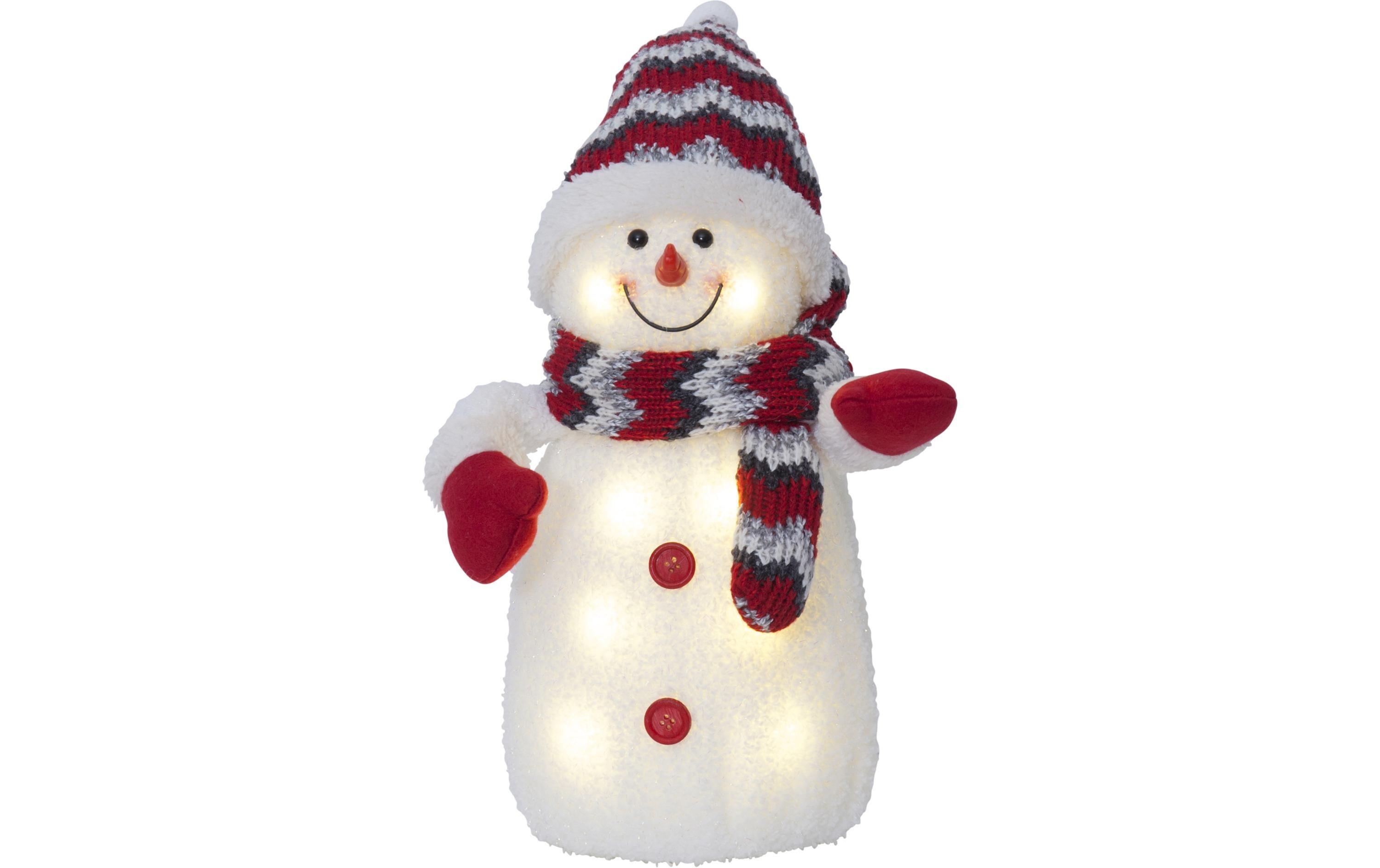LED Schneemann 38 cm rotSchneemann mit LED Beleuchtung