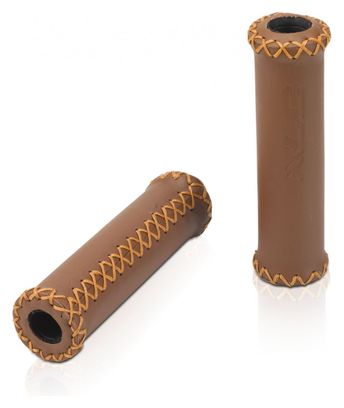 Paire de Grips XLC GR-G17 Rétro 128 mm Marron