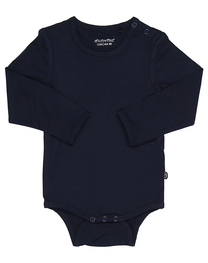 Langarm-Body BAMBOO – MINY BASIC in dark navy