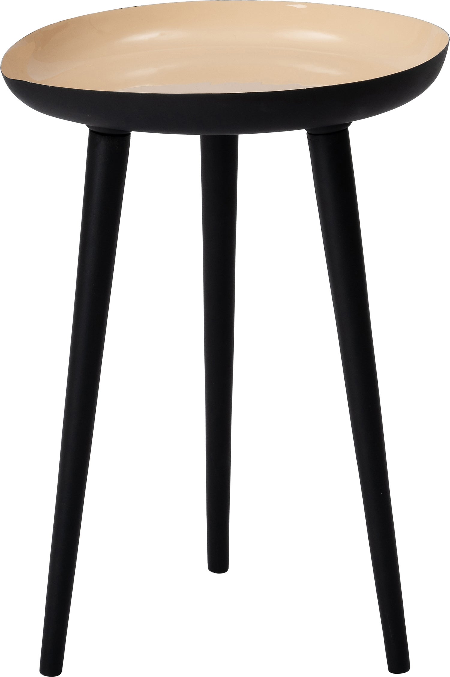 Intratuin bijzettafel Dia beige / zwart D 32 H 45 cm