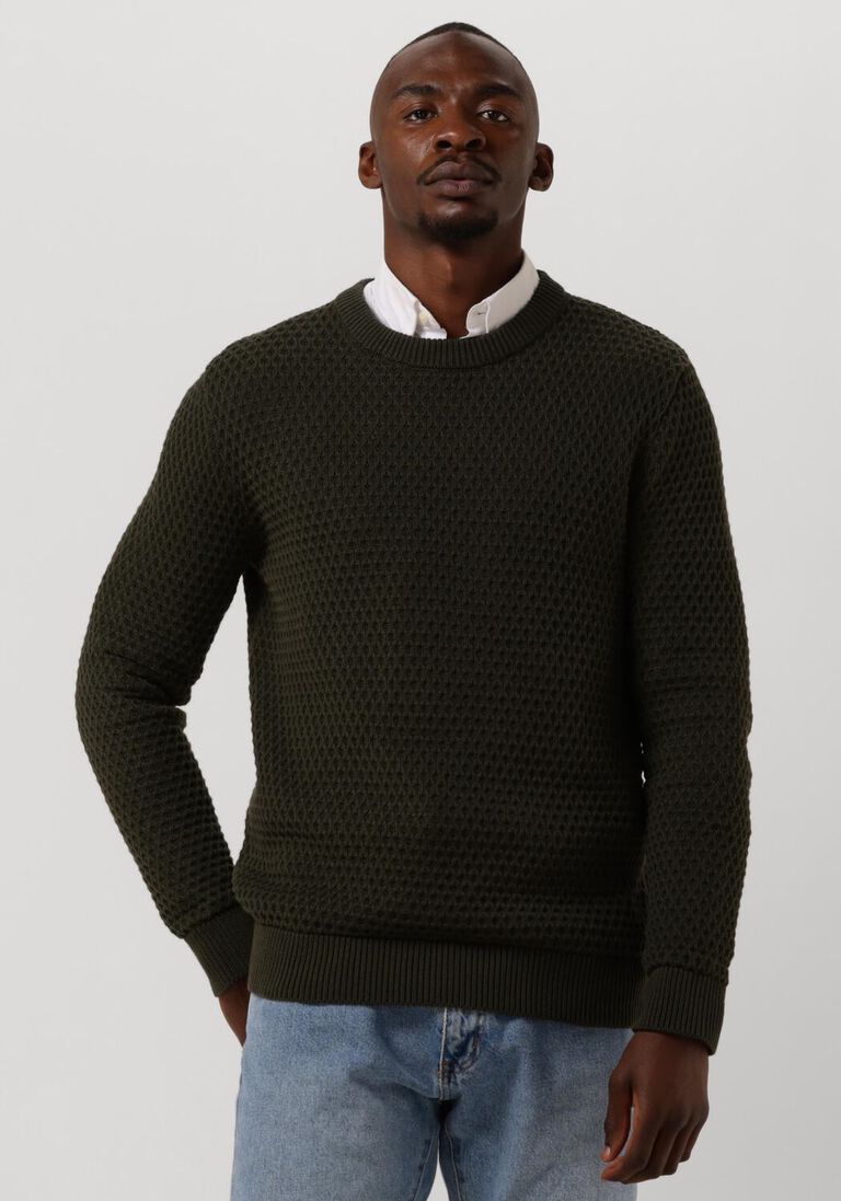 SELECTED HOMME donkerblauwe selected homme trui remy ls knit all stu crew neck w camp