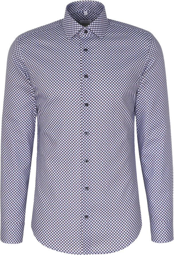 Seidensticker Business Shirt Slim Long sleeve Kent-Collar Print Brown