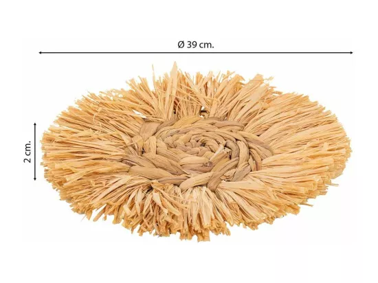 Figurine décorative murale en fibre naturelle marron d39x02h