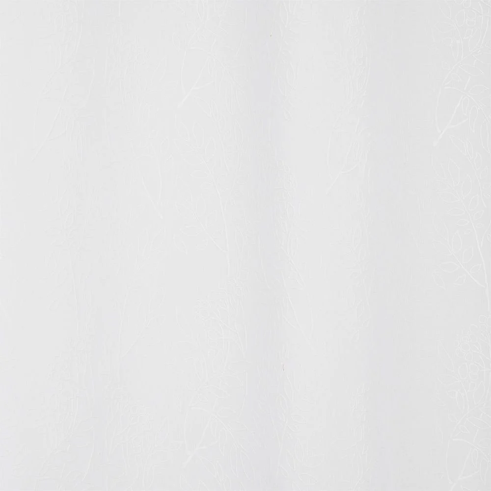 Voilage polyester 140x240cm broderie florale blanc