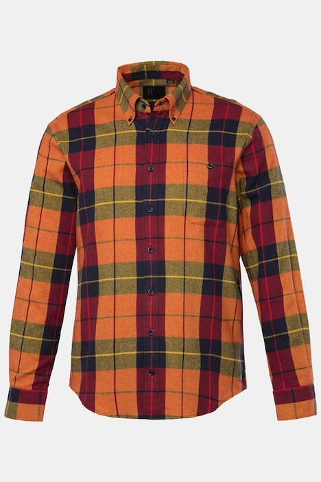 JP 1880 Karo-Flanellhemd, Buttondown-Kragen, Modern Fit, bis 8 XL