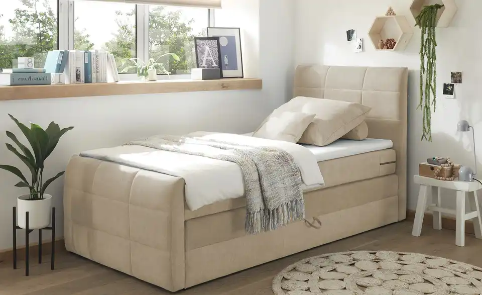 Boxspringbett Kuba 3 Sand 120 cm