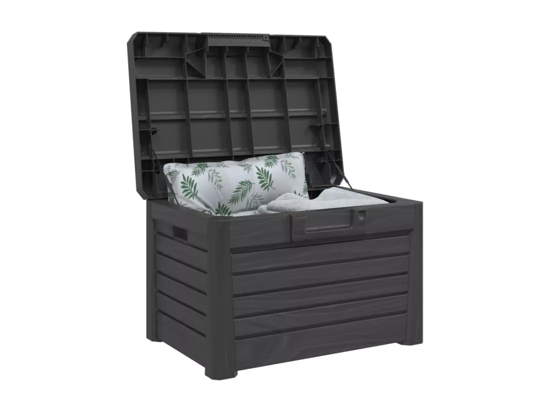 Boîte à coussins d'extérieur anthracite polypropylène