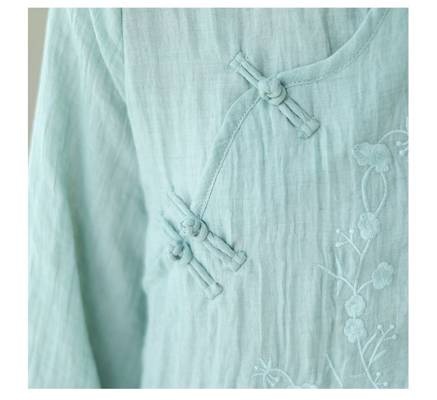ZIMO - Hanfu blouse met bloemenborduursel