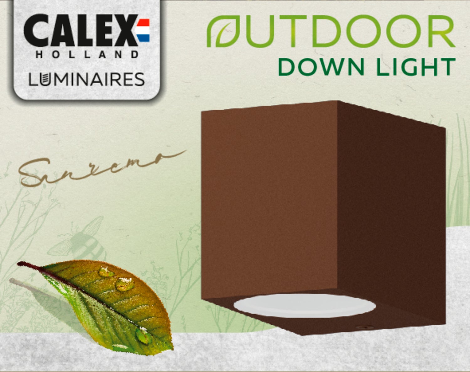 Calex wandlamp Sanremo roest 6,8 x 8,1 x 9,2 cm