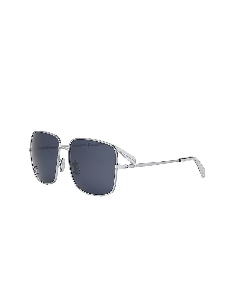 CELINE Rhinestone Triomphe silber eckige Sonnenbrille silber