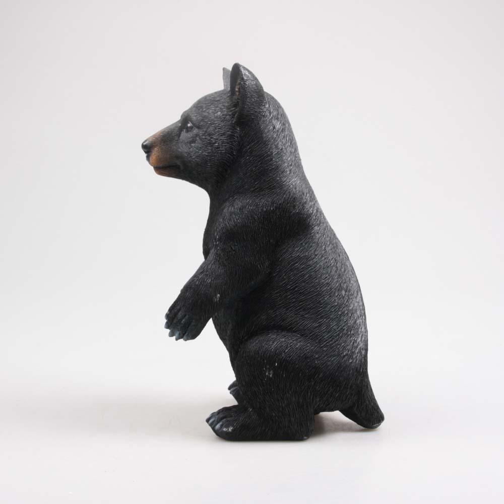 Ours noir en résine 40 cm debout