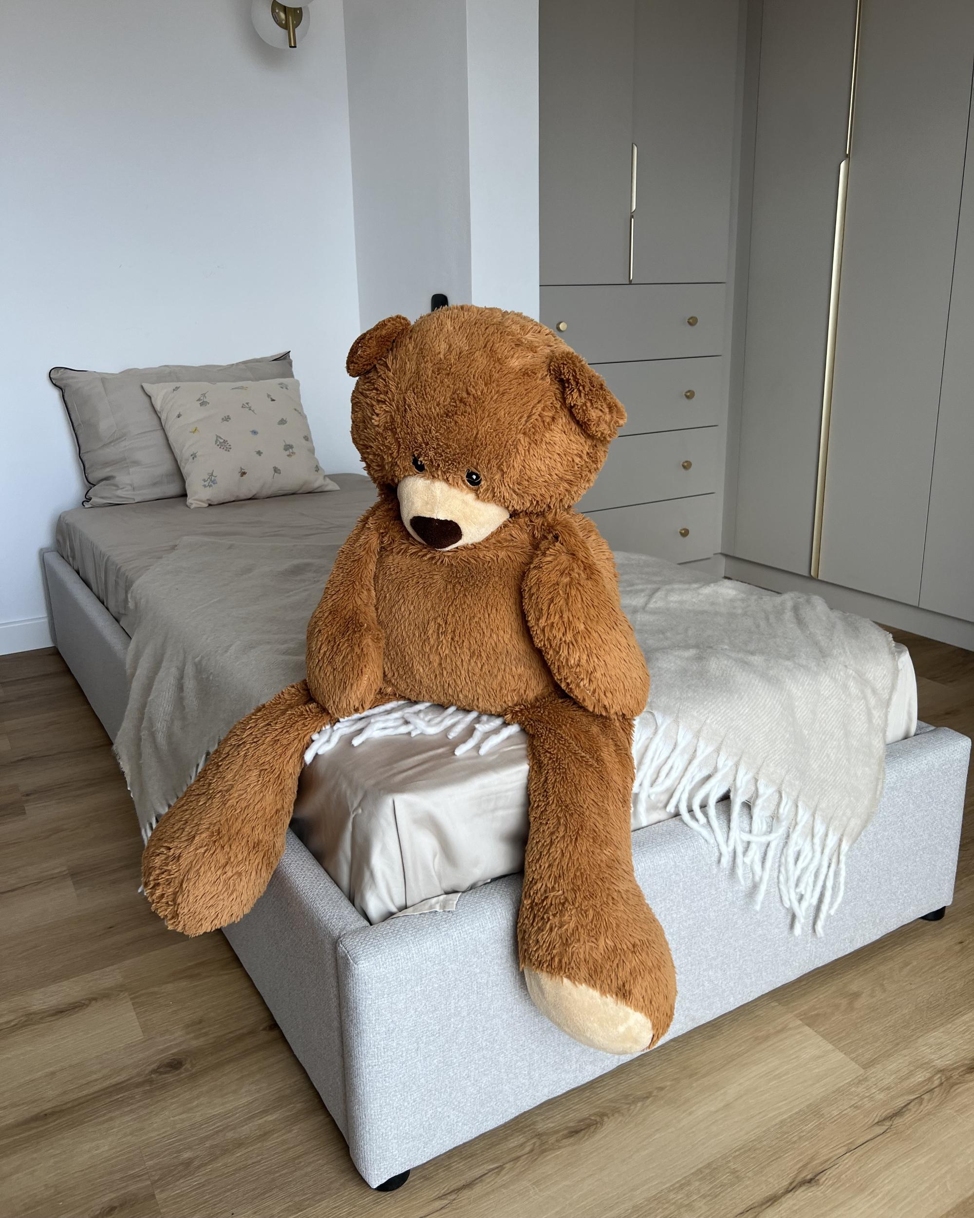 Opbergbed zonder hoofdbord Stof DINAN 90 x 200 cm Lichtgrijs