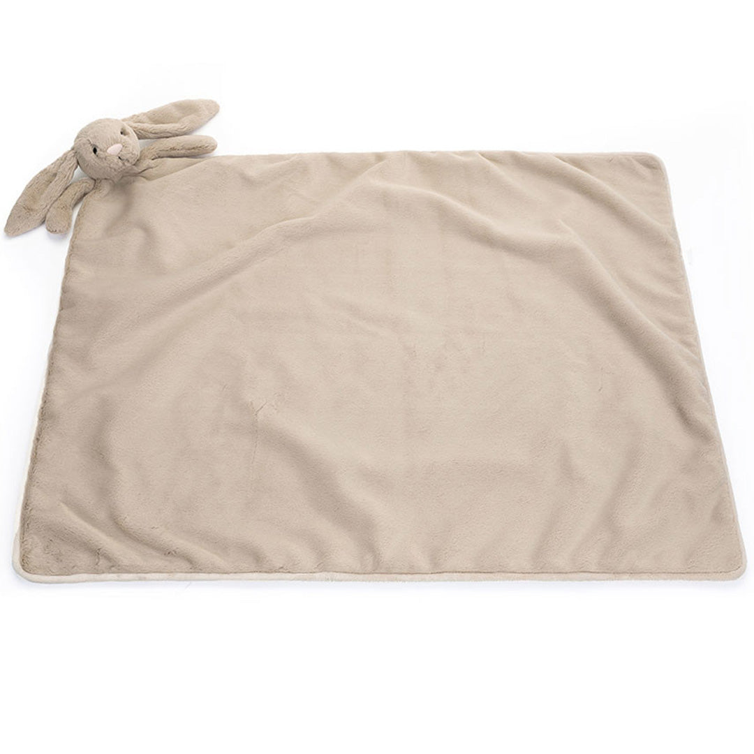 jellycat knuffeldekentje bashful konijn - beige - 70x56 cm