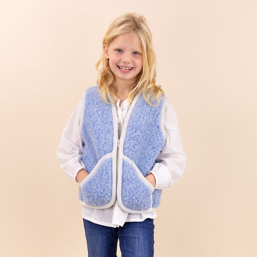 Moonrise kids wollen vestje met rits blauw