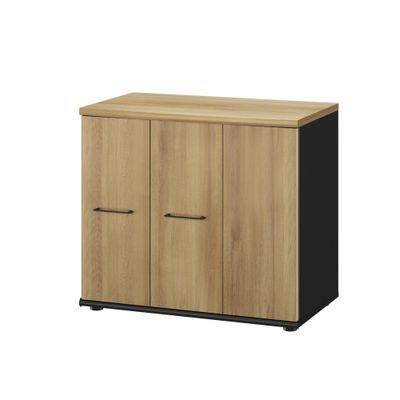 Rangement bas JAZZ+ - L80 x H71 x P48 - 3 portes - chêne du bocage