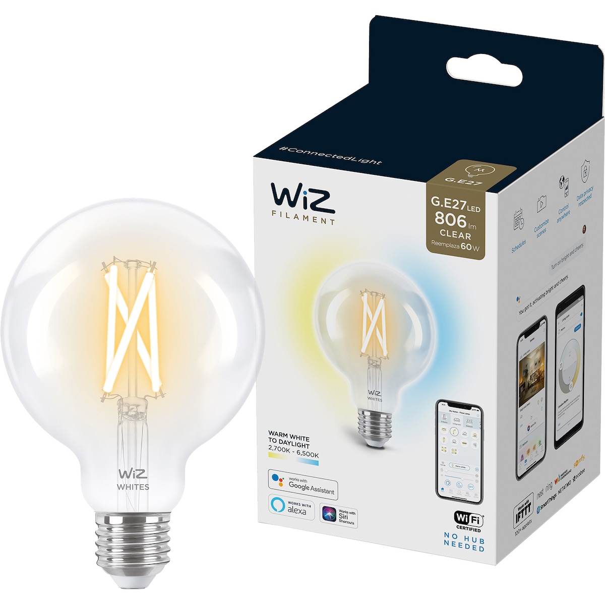 Wiz Light Globe LED lyspære 7W E27 871869978669400