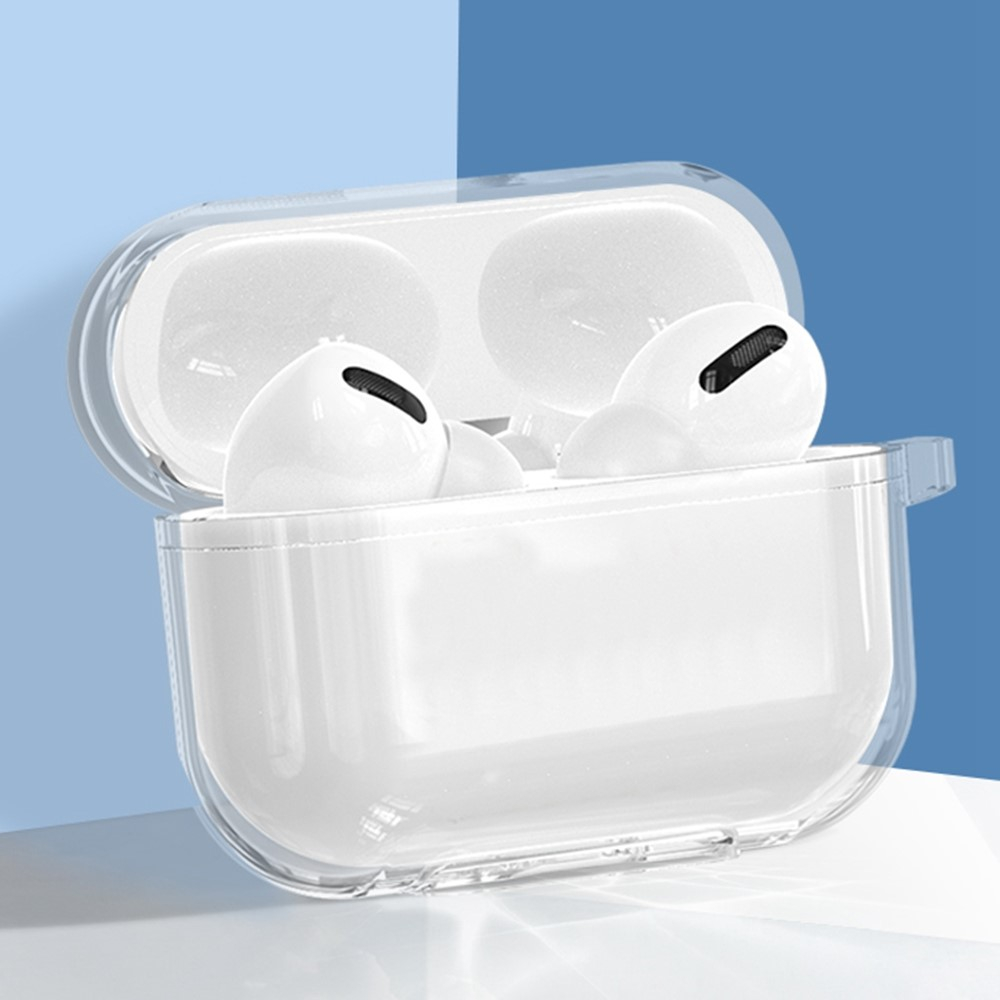AirPods Pro 2 / AirPods Pro / AirPods Pro Silikon Schutzhülle Abdeckung mit Karabinerhaken - Transparent