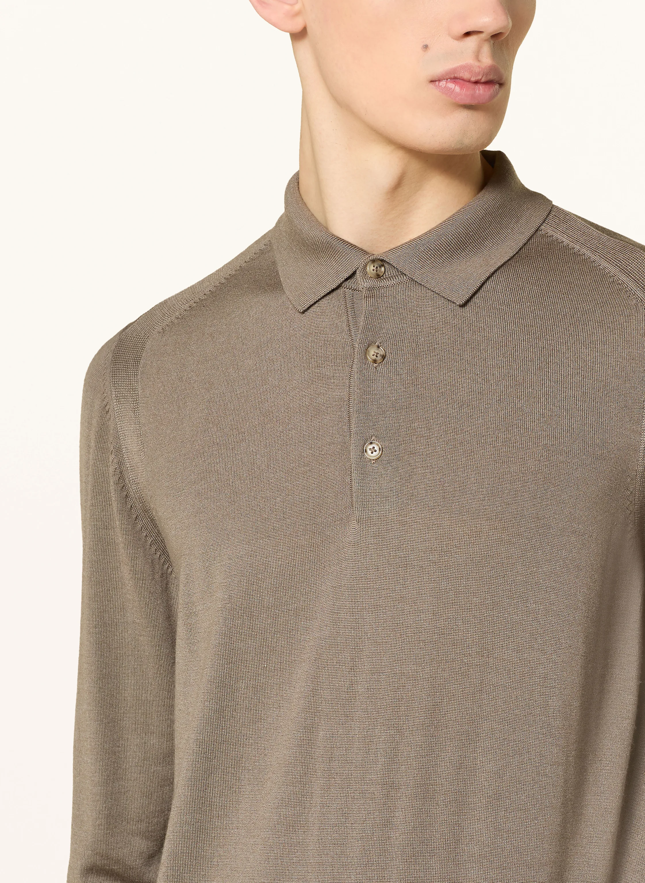 BOSS Strick-Poloshirt L-OVIO mit Seide