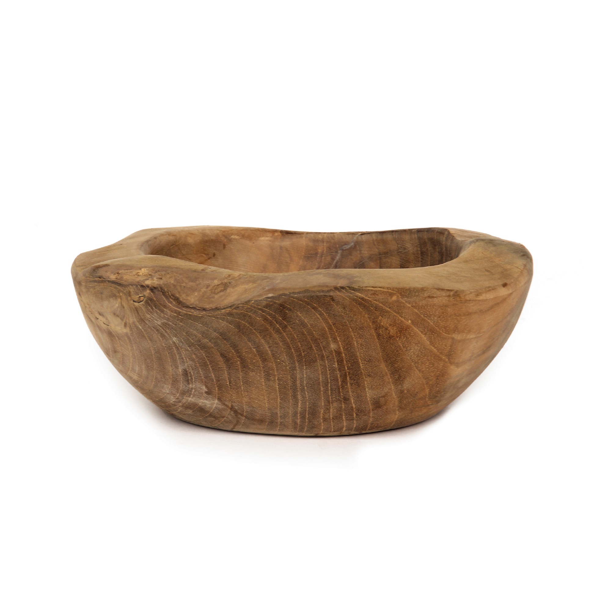 Holzschale aus Restholz, Teak, Ø min. 20 cm, H ca. 5 cm von fischer's lagerhaus