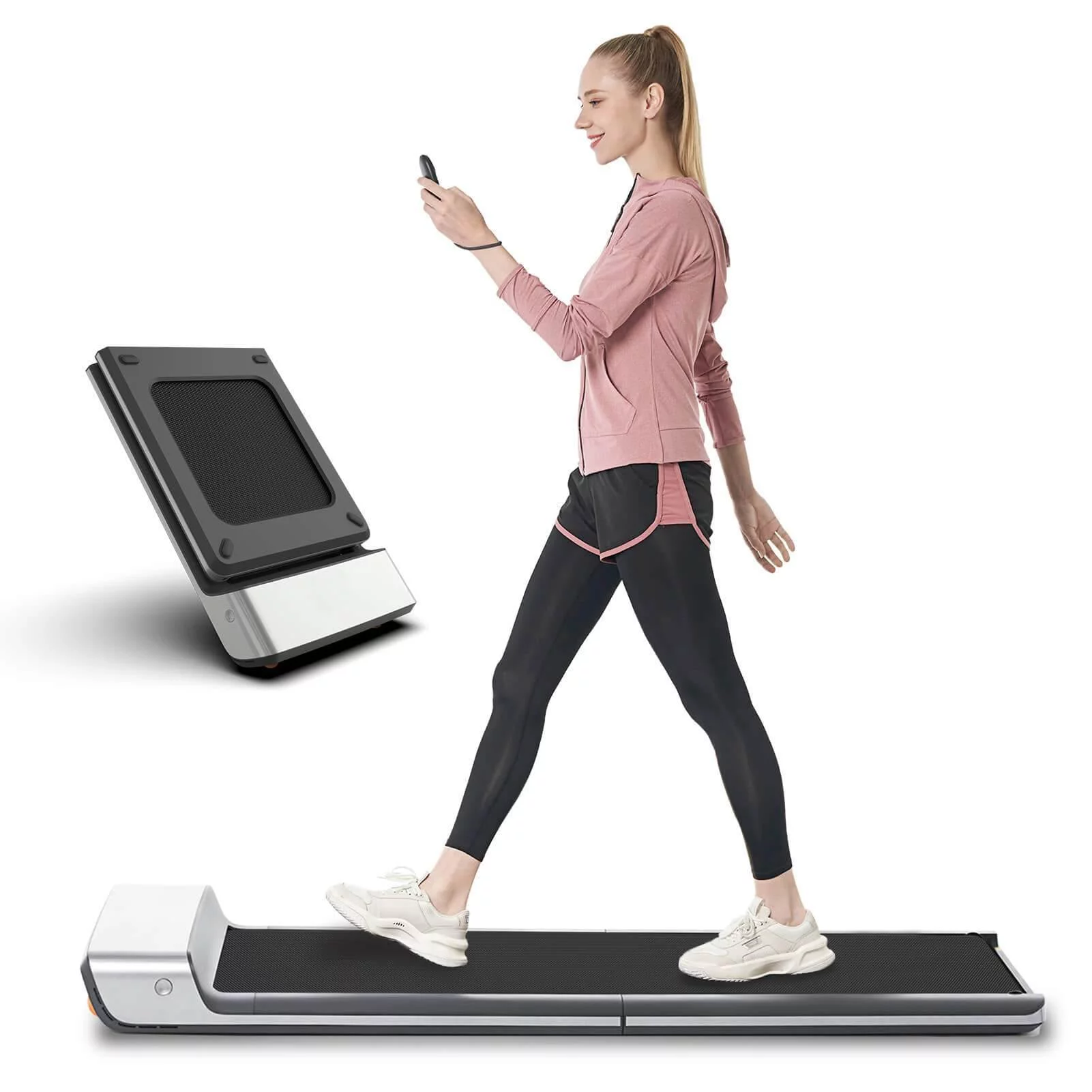 Esteira dobrável WalkingPad, ultrafina e dobrável, portátil, segura e sem necessidade de suporte, ideal para exercícios e corrida. Cor: Cinza (0,5-3,72 MPH).