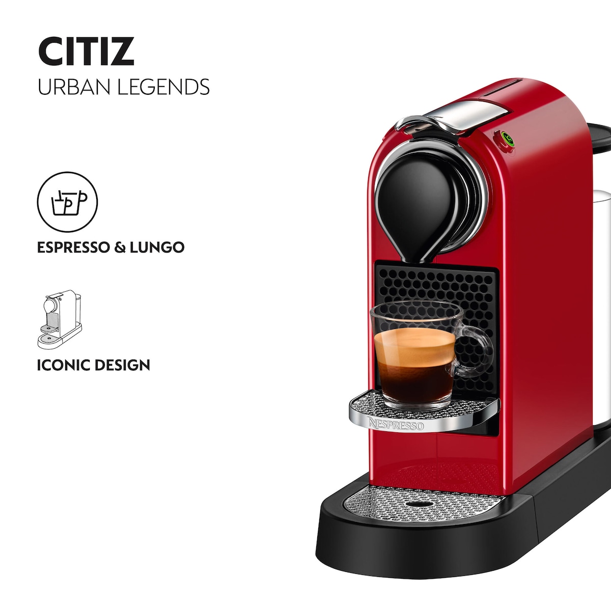 NESPRESSO® CitiZ kaffemaskin fra Krups, Rød