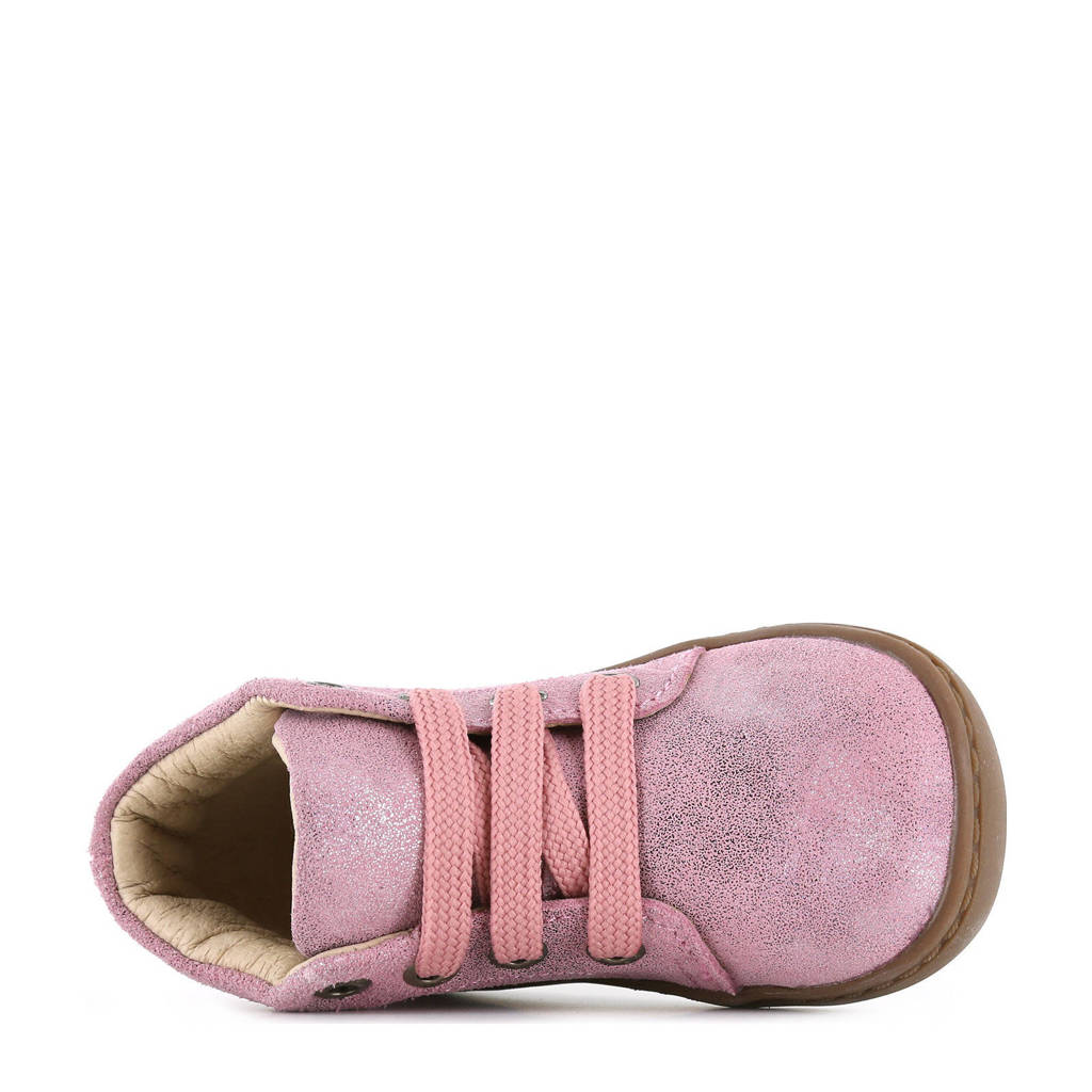 Shoesme Flex FL21W001-A leren veterboots roze/metallic